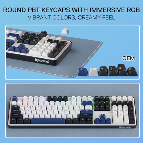 K689 Wired Gasket RGB Gaming Keyboard, 108 Keys Mechanical Keyboard w/Extra 4... - Picture 6 of 9