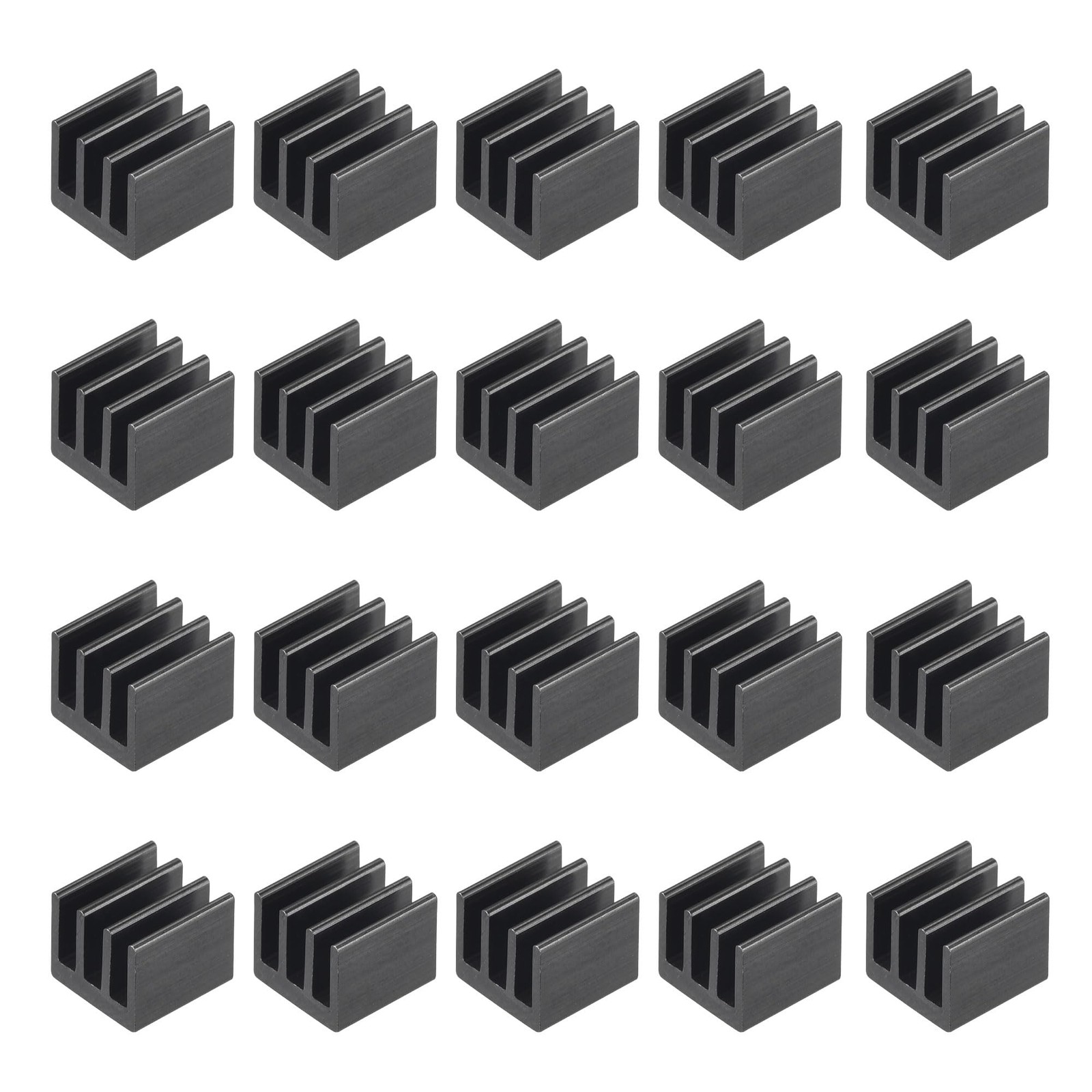 Dissipateur thermique aluminium adhésif noir 7x7x6mm radiateur puce IC