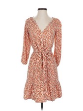 Ann Taylor LOFT Women Orange Casual Dress XXS Petites
