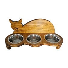 Portaciotole artigianale in legno di pino per il tuo gatto - Fatto a mano