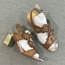 Spring Step L  artiste leather dinner date floral heeled sandals size 36 6