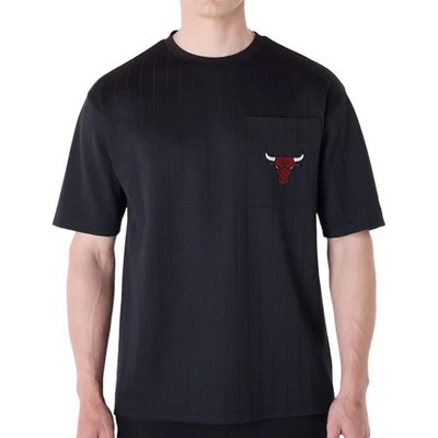 New Era NBA Pinstripe Oversized T-Shirt Chicago Bulls black Basketball