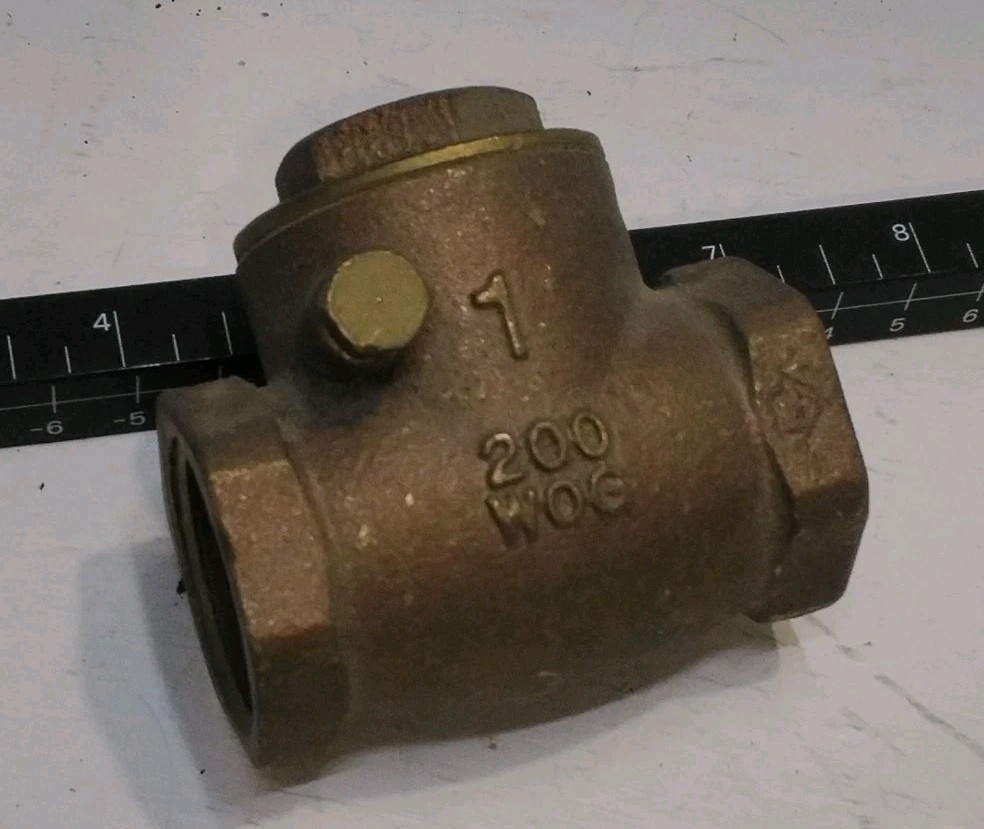 Brass 1" Check Valve Fnpt 200 WoG Unbranded Nos 1 Qty