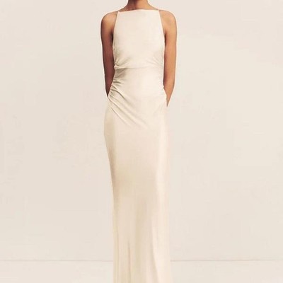 SHONA JOY La Lune High Neck Ruched Maxi Dress size 6