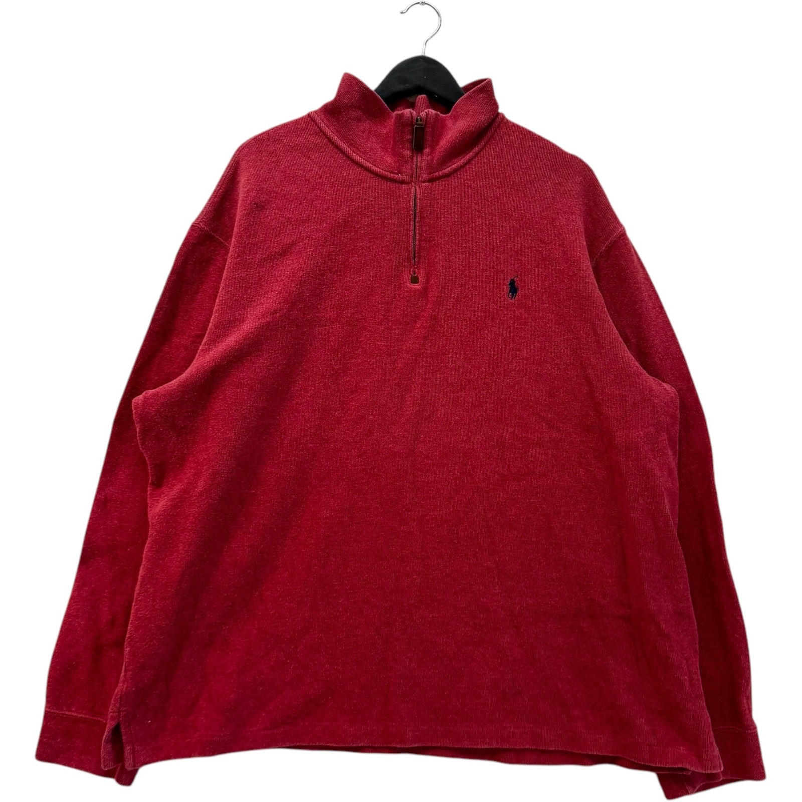Polo Ralph Lauren vintage 1/4 zip felpa rossa uomo XXL