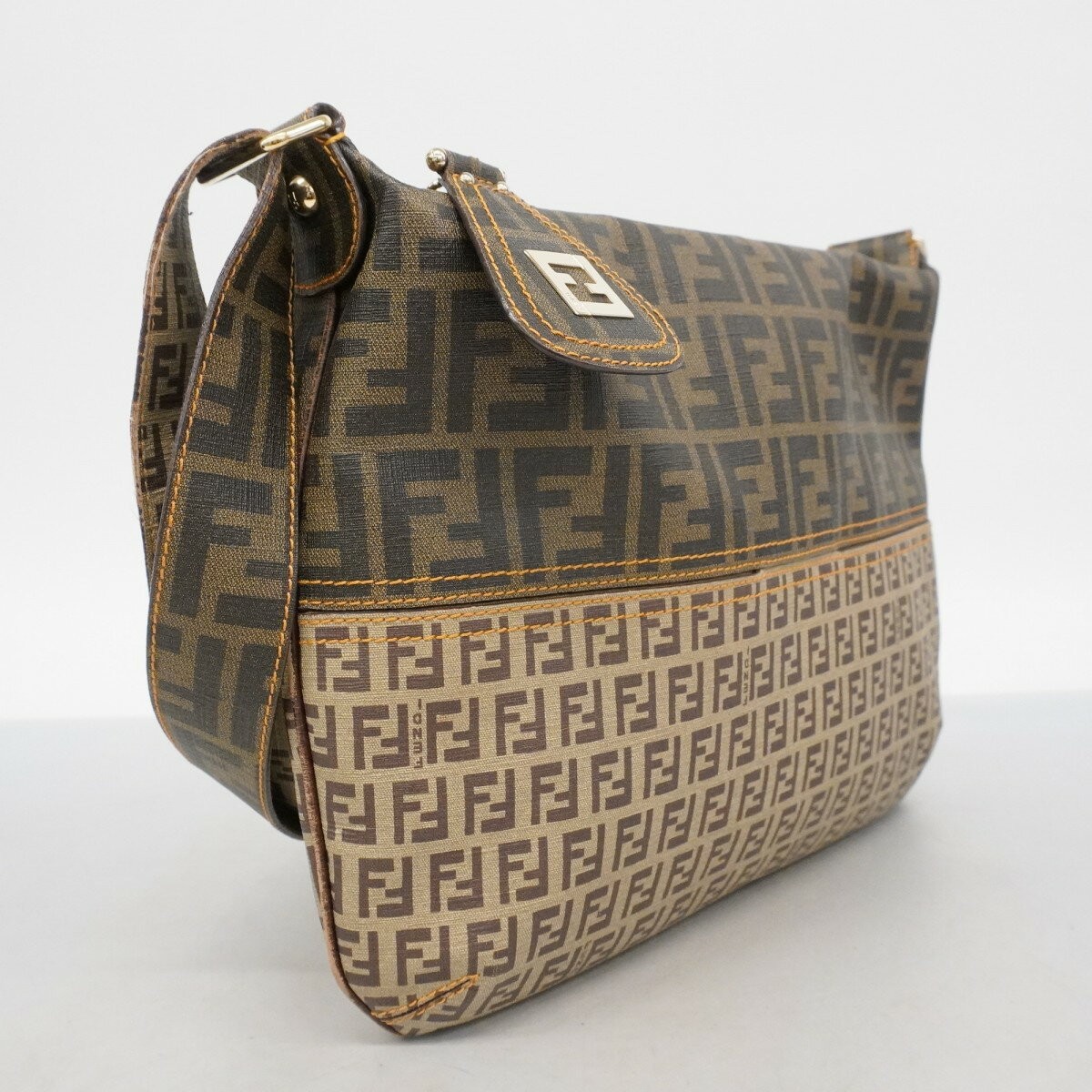 FENDI Shoulder Bag Purse FF Zucca Zucchino PVC Brown Authentic thumbnail 20