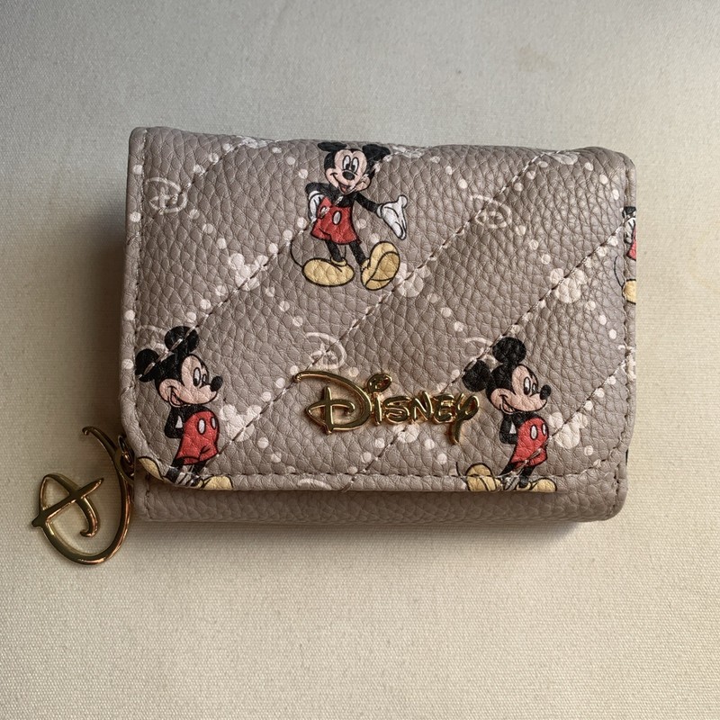 DISNEY CLASSIC MICKEY MOUSE COIN CARD PURSE TAUPE BEIGE