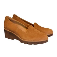 NEW Vionic Brown Suede Willa Wedge Loafers 9