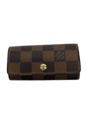 LOUIS VUITTON Multicles 4 Damier Ebene Faux Leather BRW All-over Pattern Men's