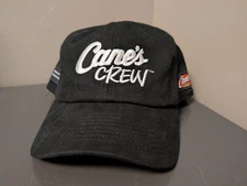 Raising Cane’s Employee Hat Cap Black Training Mgr Adjustable Hook Loop Back