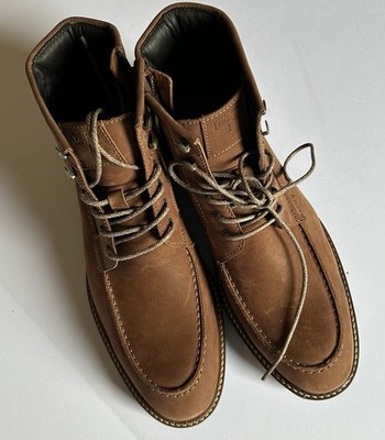 FLAG LTD Men s 9M Marsen Moc Toe Leather Lace-Up Boots