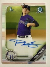 2019 Bowman Chrome - Prospects Autographs Ryan Feltner #CPA-RF (AU, RC) ON CARD