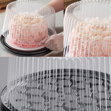 80-Pack 9" 2-3 Layer Disposable Cake Display Container with Clear Dome Lid Bulk