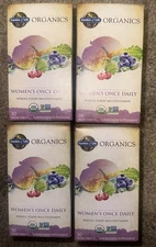 Garden of Life Organics Multivitamin Women Women's Once Daily Lot Of “4” 120 Cap