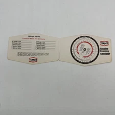 Vintage Texaco Gasoline Economy Calculator Mileage Record Gas Economy Tips 1974