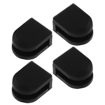 4Pcs Black Silicone Turntable Cushions with Adhesive Vibration Dampening Feet