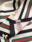 Gucci Horsebit Stripe Print Silk Handbag Scarf Square Scarf 36 x 36 in — photo 6