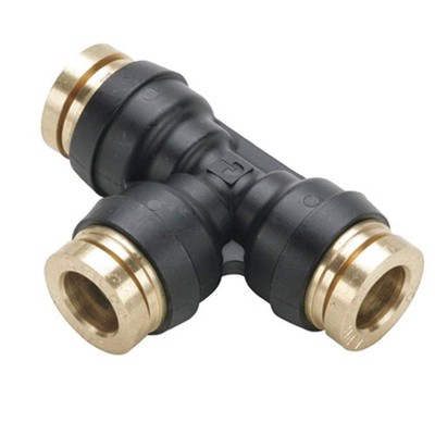 PARKER 364PTC-6-6-5/32 Union Tee, 3/8 x 3/8 x 5/32 In.,PK10 16W615