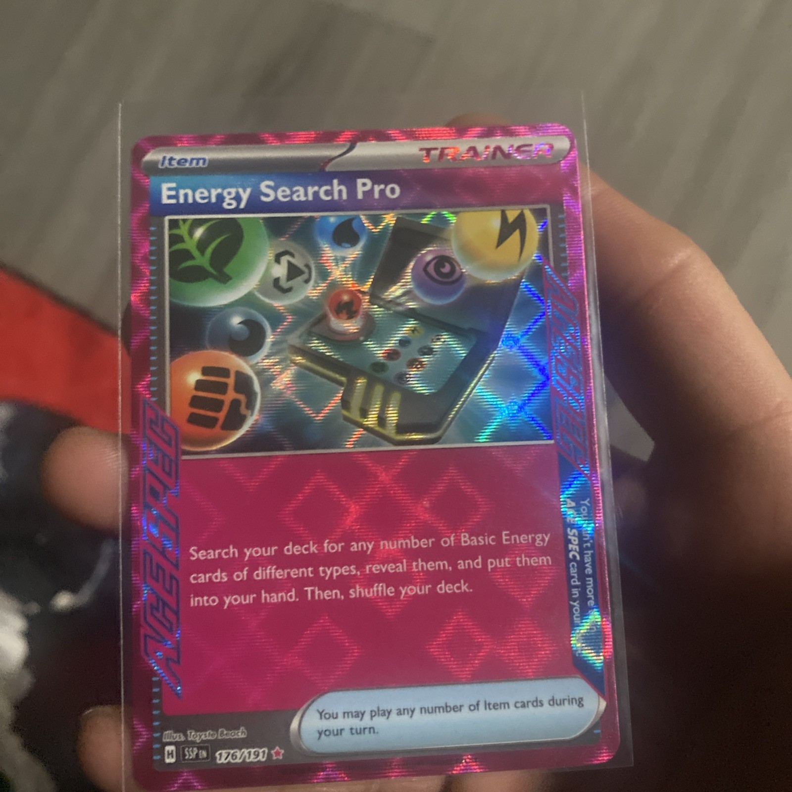 Pokemon TCG Surging Sparks Ace Spec Energy Search Pro 176/191 Near Mint