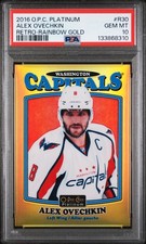 2016 O-Pee-Chee Platinum #R30 Alex Ovechkin Retro-Rainbow Gold PSA 10 #/149