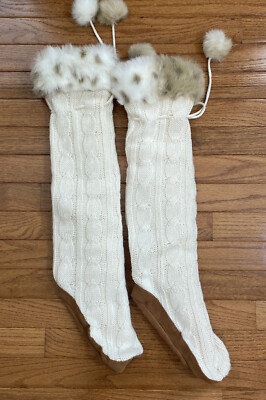 Restoration Hardware Baby & Child Faux Fur Bootie Socks Size 1-3 L 6-8yr Old