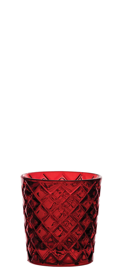 Candle Holder Criss Cross Red Nightlight Holder Attractive Glassware Pack Of 12