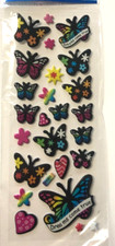  15 Butterfly Puffy Sticker Sheet Holiday Character Kid Star Child Prize Reward