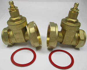 isolation valve brass heating pump central 28mm compression gate pair type