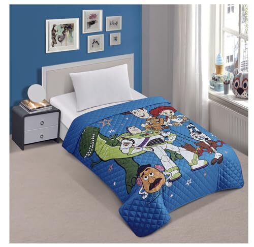 Toy Story Quilted Bedspread Twin Size Buzz Lightyear Jessie - Picture 3 of 4
