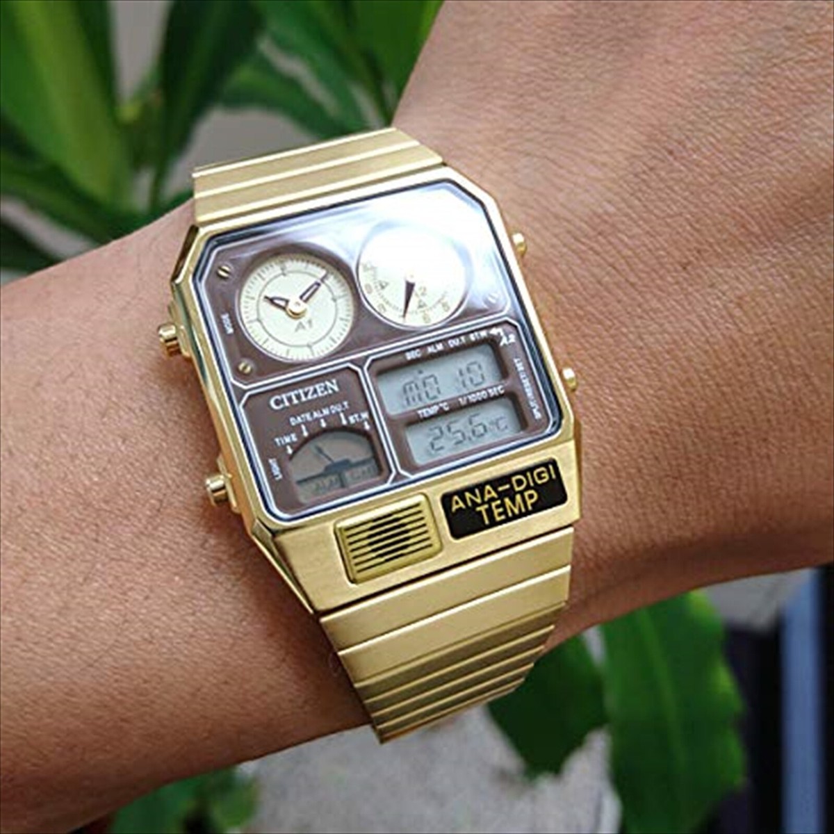 CITIZEN ANA-DIGI TEMP reprint model watch gold JG2103-72X from
