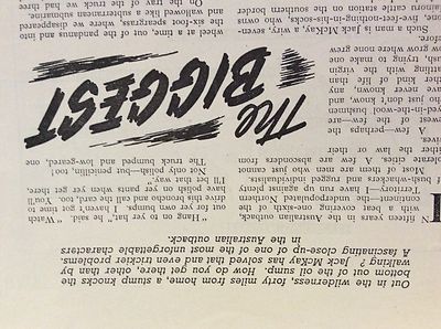 M3D Ephemera 1960 Kurzgeschichte Der größte kleine Buschmann Douglas Lockwood Austra