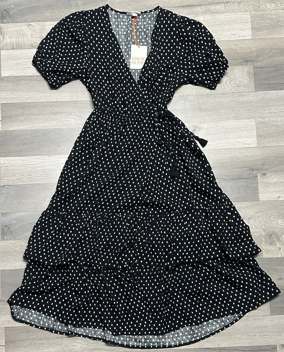 blue dress for baby girl Women's Plus Size Timeless Wrap Dress- Black