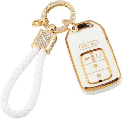 #ad Key Fob Cover for Honda 5 Buttons TPU white for Honda AccordCivicPilotPassort $9.98