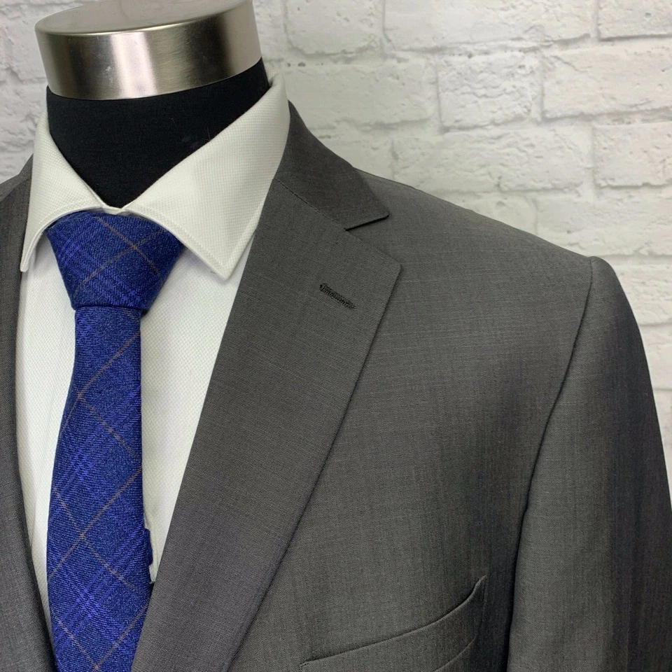 Marks & Spencer Mens Gray Wool Blend Performance Sport Coat Blazer 46R - Image 4 of 4