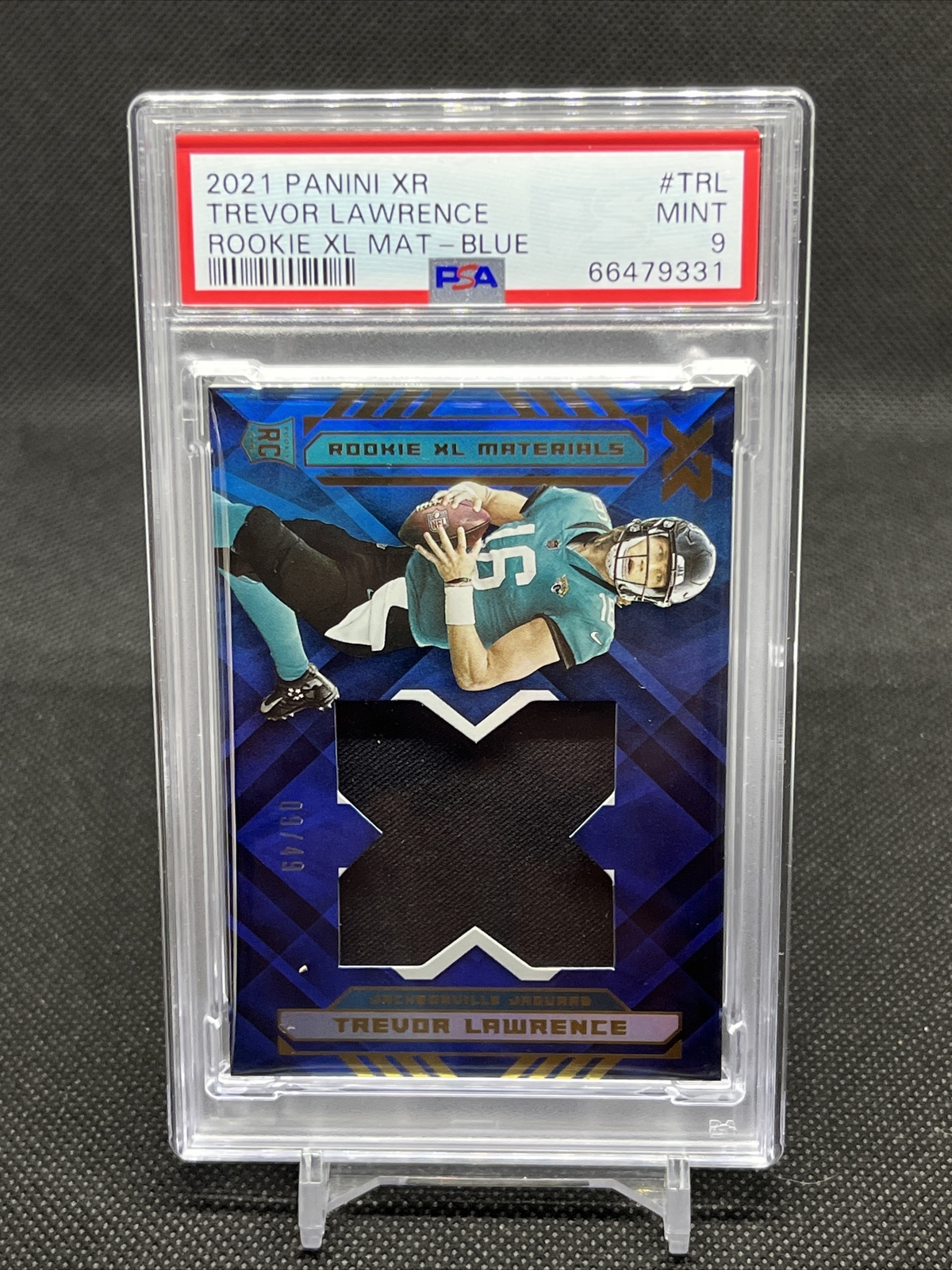 Trevor Lawrence Panini XR Rookie XL Materials #TRL Blue