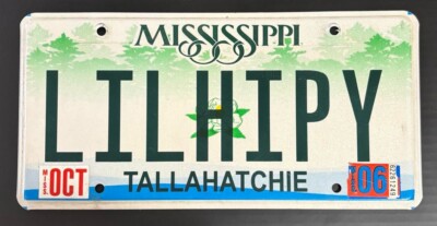 Mississippi VANITY License Plate LITTLE HIPPIE (LILHIPY) | eBay