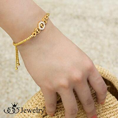 555Jewelry Bracciale in acciaio inox delicato regolabile con
