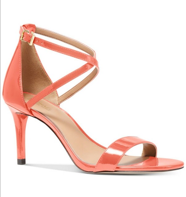 Michael Kors Ava Mid-heel Sandal US 8M Color Pink Grapefruit | eBay