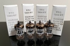 Matched Quad 4 NOS/NIB Mullard 5654/6AK5/EF95/M8100 BLACK HOLE plate tubes