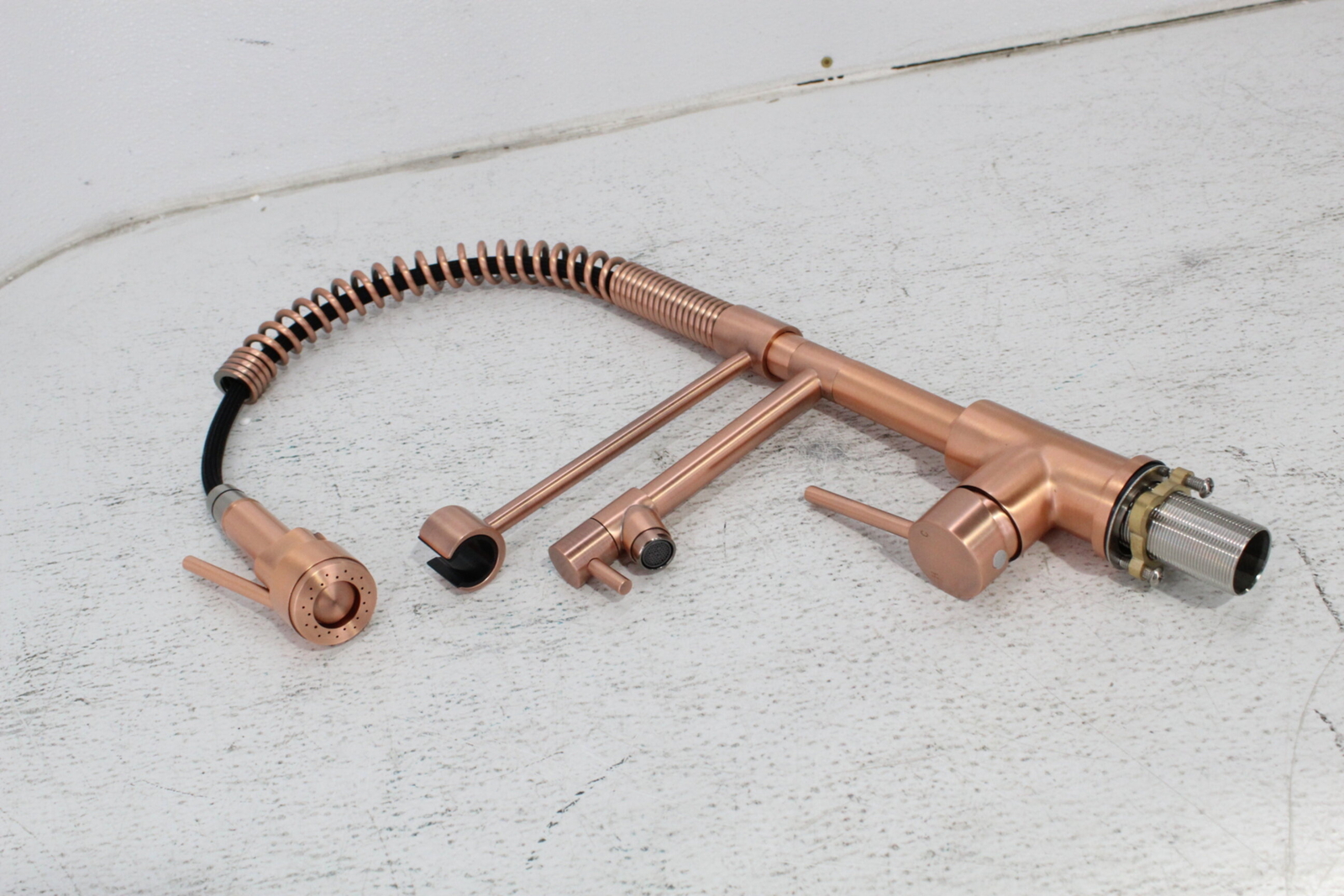 Avola Classical Kitchen Faucet Single Handle Copper Finish w Pull Down