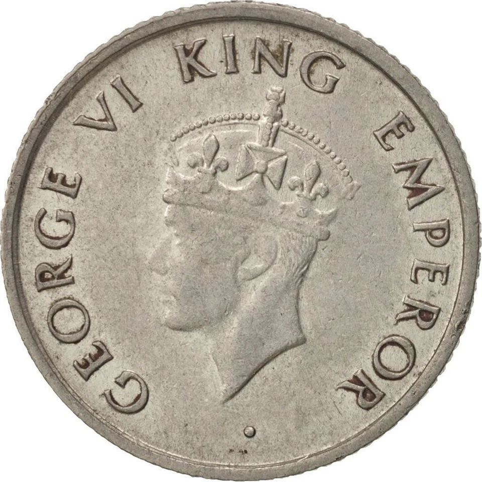 India - British | 1/4 Rupee Coin | Indian tiger | Km:548 | 1946 - 1947 - Image 2 of 4