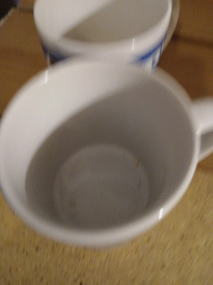 Juego de 2 tazas de café MOO de vaca lechera manchada azul galleta OREO Houston Harvest❤️blt39j5 Foto 4 de 4