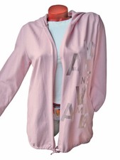Sweatjacke KAPUZE Hoodie Kapuzenjacke METALLIC EFFEKTE 36 38 40 42 rosa