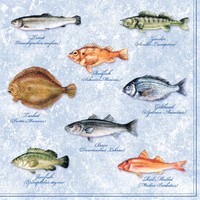 "20 Servietten\"Fishes\"Fisch*Maritim*Fische*Meer*Beach*33X33*Fischmenü*Angeln"