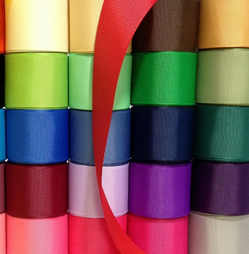 Grosgrain Ribbon 7/8" Wholesale 34 yards LOT solid 1 yard per color BULK USA  - Image 3 of 4