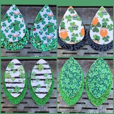 St. Patrick's Day Faux Leather Earrings