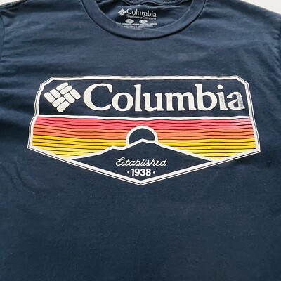 Columbia Men's Nave Blue T-shirt with Logo Design Size S