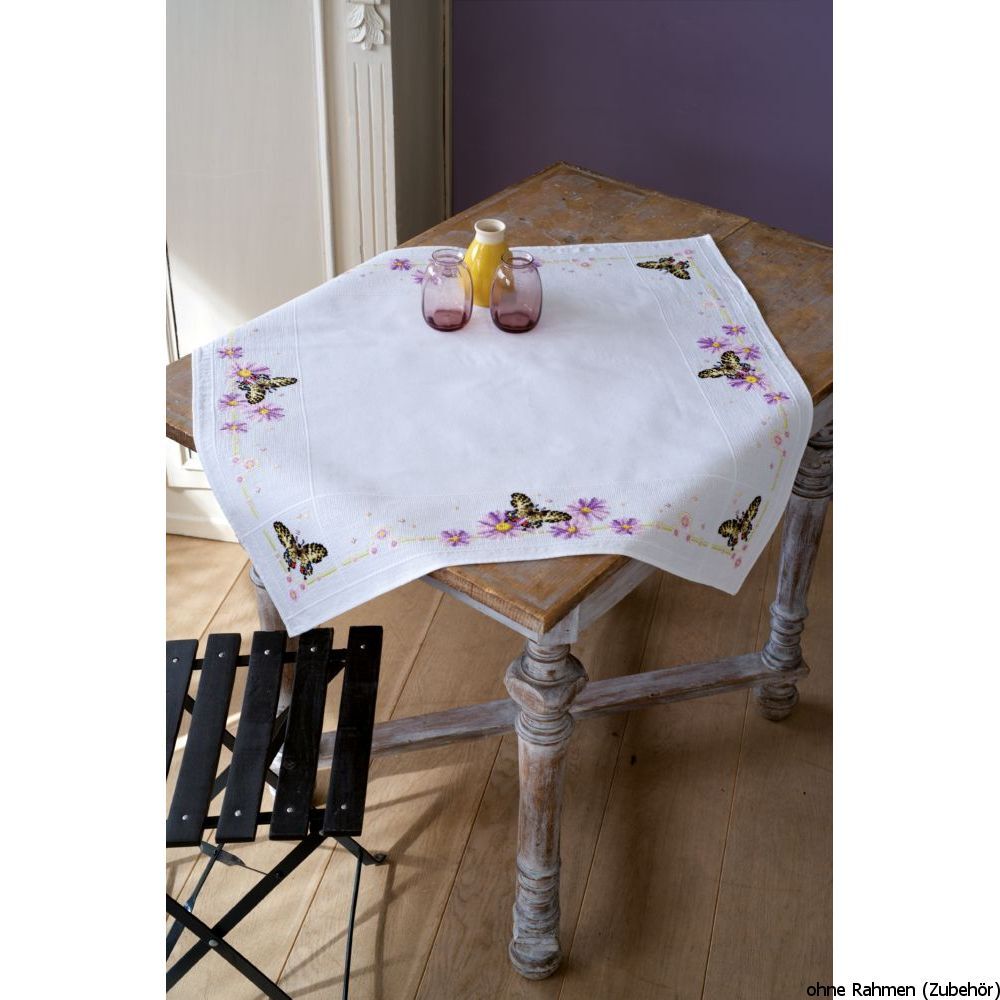 Vervaco Aida tablecloth stitch embroidery kit kit Butterflies, counted, DIY