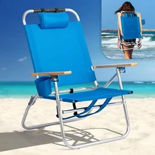 Backpack Beach Chair – Tall Beach Chairs for Adults, Portable with Adjustable