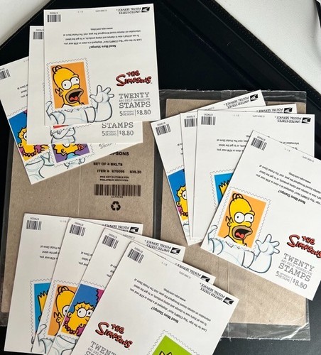 The Simpsons 44c Sheet of 20 Lot of 11 Sheets, 2009 USPS, Scott 4399-4403